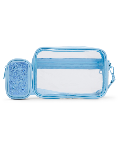 Madden Girl Remi Clear Camera Crossbody In Light Blue