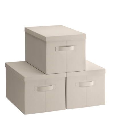 Ornavo Home Foldable Xlarge Storage Bin With Handles And Lid In Beige