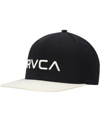 RVCA MEN'S RVCA BLACK, WHITE TWILL II SNAPBACK HAT