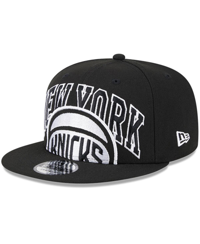 NEW ERA MEN'S NEW ERA BLACK NEW YORK KNICKS TIP-OFF 9FIFTY SNAPBACK HAT