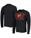 47 BRAND MEN'S '47 BRAND BLACK DISTRESSED ATLANTA FALCONS BRAND WIDE OUT FRANKLIN LONG SLEEVE T-SHIRT