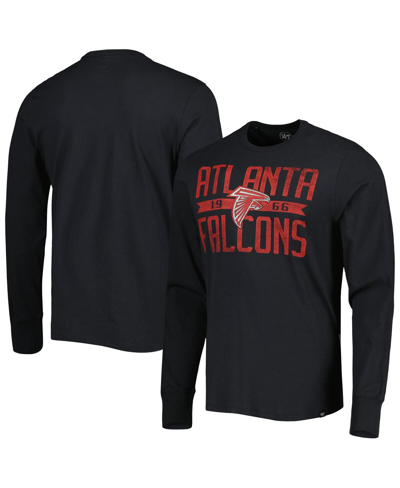 47 Brand Men's ' Black Distressed Atlanta Falcons Brand Wide Out Franklin Long Sleeve T-shirt
