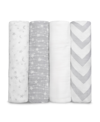 COMFY CUBS BABY BOYS AND BABY GIRLS MUSLIN SWADDLE BLANKET, PACK OF 4