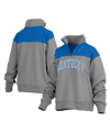 PRESSBOX WOMEN'S PRESSBOX GRAY KENTUCKY WILDCATS AVON FLEECE QUARTER-ZIP JACKET