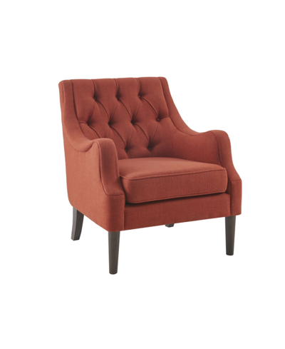 Madison Park Qwen 33.5" High Button Tufted Accent Chair In Spice