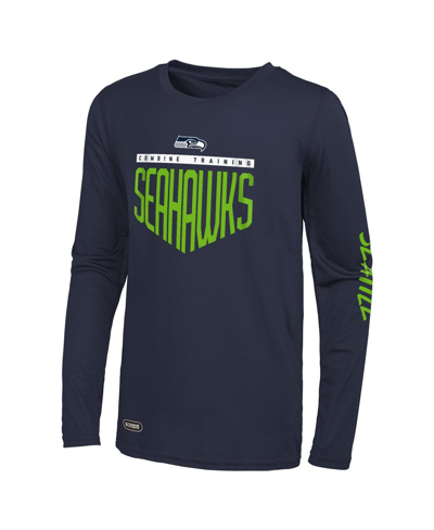 Outerstuff Men's Navy Seattle Seahawks Impact Long Sleeve T-shirt