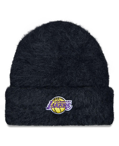 New Era Women's  Black Los Angeles Lakers Fuzzy Thick Cuffed Knit Hat