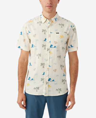 O'neill Men's Oasis Standard-fit Botanical-print Button-down Shirt In Cream