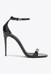 Dolce & Gabbana Black Sandals With Dg Logo Detail In Patent Leather Woman In Black