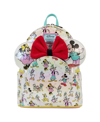 LOUNGEFLY LITTLE BOYS AND GIRLS DISNEY DISNEY100 CLASSIC ALL-OVER PRINT IRIDESCENT MINI BACKPACK WITH EAR HEAD
