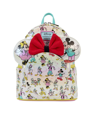 Loungefly Kids' Little Boys And Girls Disney Disney100 Classic All-over Print Iridescent Mini Backpack With Ear Head In White