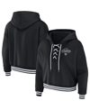 Wear By Erin Andrews Black Las Vegas Raiders Lace-up Pullover Hoodie In Black