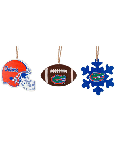 Memory Company The  Florida Gators Three-pack Helmet, Football And Snowflake Ornament Set In Multi