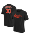 NIKE BIG BOYS NIKE GRAYSON RODRIGUEZ BLACK BALTIMORE ORIOLES NAME AND NUMBER T-SHIRT