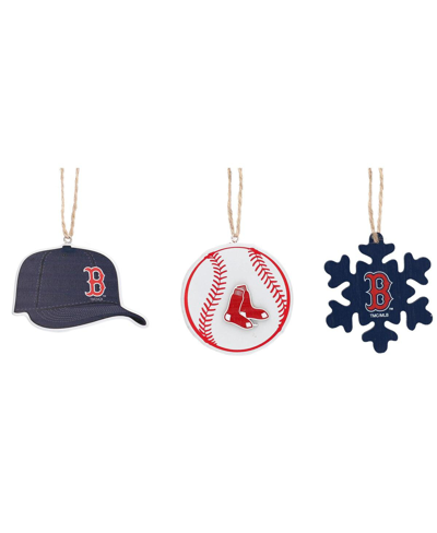 Memory Company The  Boston Red Sox Three-pack Cap, Baseball And Snowflake Ornament Set In Multi