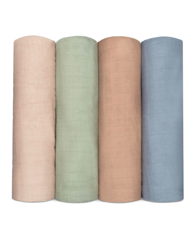 Comfy Cubs Babies' Muslin Swaddle Blankets, Pack Of 4 In Pacific,cedar,sage,blush