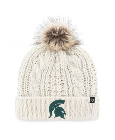 47 Brand Women's ' White Michigan State Spartans Meeko Cuffed Knit Hat With Pom