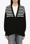 GIVENCHY 4G STRIPED BUTTON-UP CARDIGAN