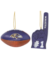 MEMORY COMPANY THE MEMORY COMPANY BALTIMORE RAVENS FOOTBALL AND FOAM FINGER ORNAMENT TWO-PACK