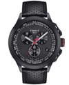 Tissot Men's Swiss Chronograph T-race Cycling Giro D'italia Black Leather Strap Watch 45mm In No Color