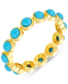 ADORNIA 14K GOLD-PLATED BEZELED STONE ETERNITY RING