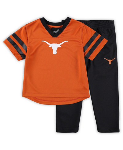 Outerstuff Babies' Preschool Boys And Girls Texas Orange, Black Texas Longhorns Red Zone Jersey And Pants Set In Texas Orange,black