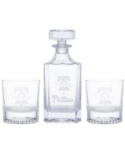 Memory Company Philadelphia Phillies Decanter And Two Rocks Glasses Set In Transparent