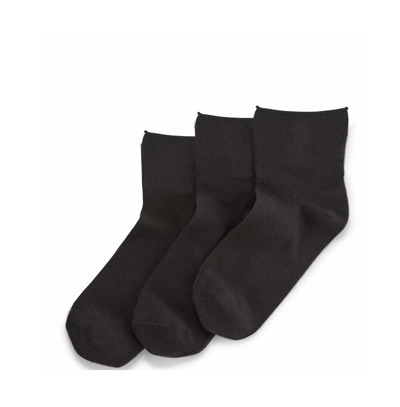Stems Three Pack Of Soft Ankle Socks In Black