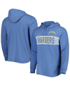 47 BRAND MEN'S '47 BRAND POWDER BLUE DISTRESSED LOS ANGELES CHARGERS FIELD FRANKLIN HOODED LONG SLEEVE T-SHIR