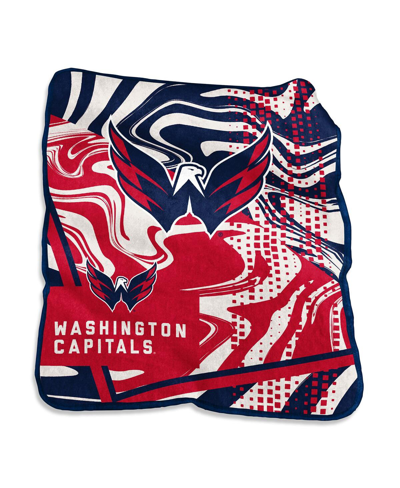 Logo Brands Washington Capitals 50" X 60" Swirl Raschel Throw Blanket In Multi