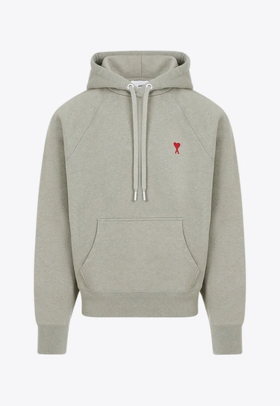 Ami Alexandre Mattiussi Ami De Coeur Hoodie In Sage