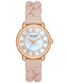 KATE SPADE WOMEN'S LILY AVENUE THREE HAND PINK LEATHER WATCH 34MM