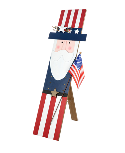 Glitzhome 36" H Patriotic, Americana Wooden Uncle Sam Porch Decor In Multi