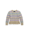 POLO RALPH LAUREN TODDLER AND LITTLE GIRLS FAIR ISLE COTTON-CASHMERE CARDIGAN SWEATER