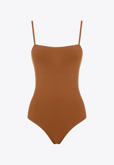 Eres Aquarelle One-piece Swimsuit In Brown