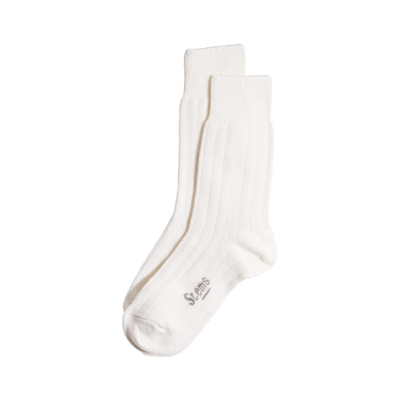 Stems Lux Cashmere Wool Crew Socks In Ivory