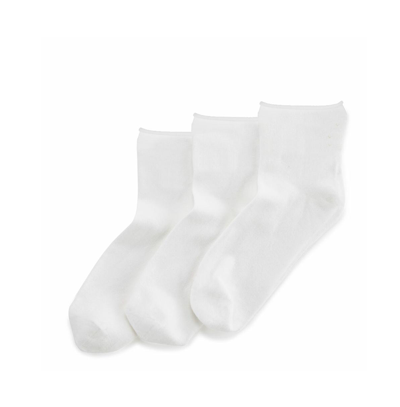 Stems Three Pack Of Soft Ankle Socks In White