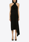 Givenchy Viscose-blend Lavaliere Dress In Black