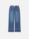 Frame Braided Waistband Wide Leg Jeans In White