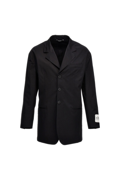 Dolce & Gabbana Cotton Gabardine Suit Jacket In Black