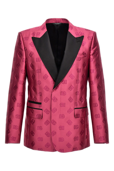 Dolce & Gabbana Tuxedo Blazer Jacket Jackets Fuchsia In Multicolor