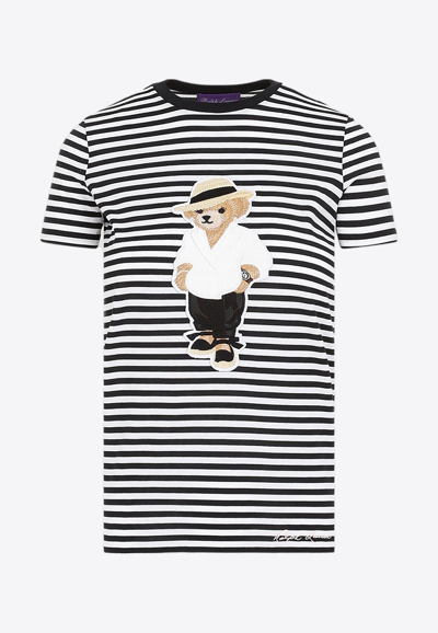 Versace Ralph Lauren Ln Suit Bear Long Sleeve T Shirt Tshirt In Monochrome
