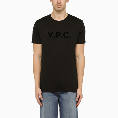 A.p.c. Logoed Crewneck T-shirt In Black