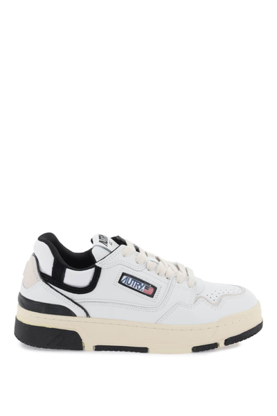 Autry Clc Low-top Leather Sneakers In White,black