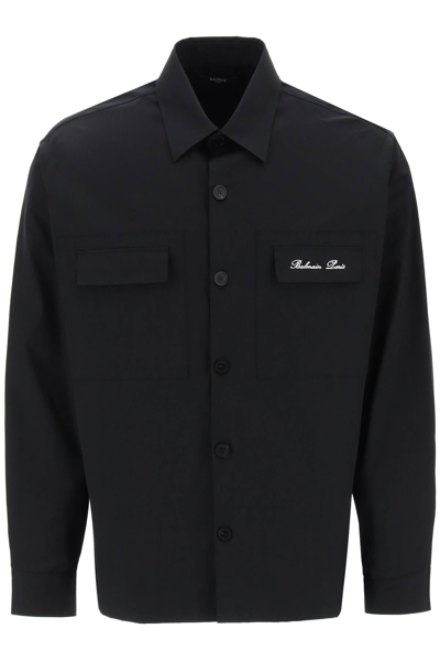 Balmain Shirt In Black Cotton In Multicolor