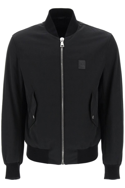Balmain Bomber Jacket With Application In Black