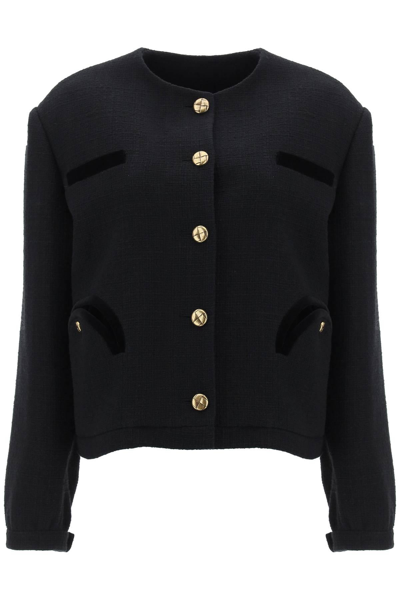 Blazé Milano Blaze Milano 'missy Gliss' Tweed Jacket In Black