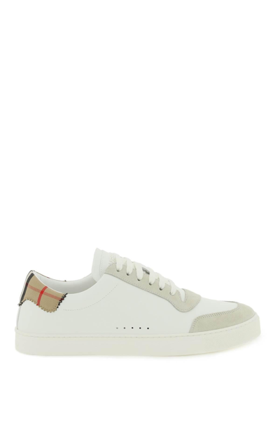 Burberry House Check-print Leather Sneakers In White
