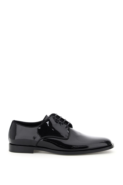 DOLCE & GABBANA DOLCE & GABBANA PATENT LEATHER LACE UP SHOES
