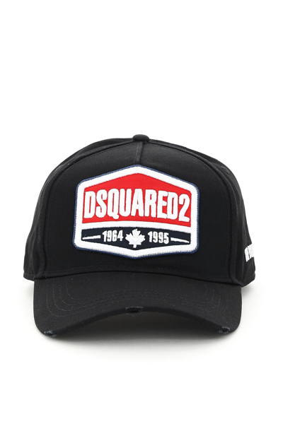 Dsquared2 Baseball Cap With Embroidered Patch In Black